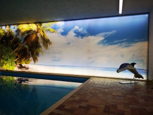 piscine avec toile sur mesure